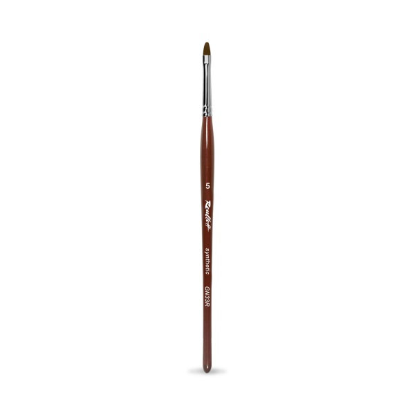 Roubloff Кисть коричневая синтетика, овальная №5, ручка фигурная, бордовая купить