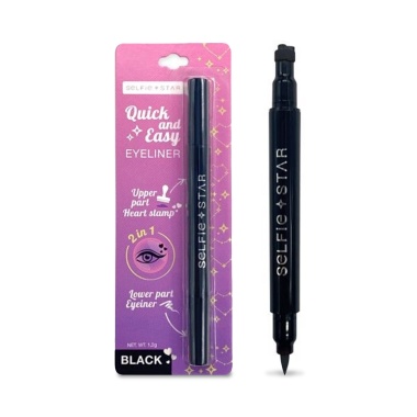 Selfie Star Подводка для глаз со штампом Сердце 2 in 1 Quick & Easy Eyeliner Heart Stamp, Черная, 1.2 гр купить