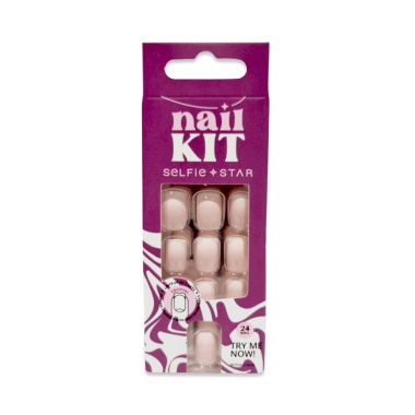 Selfie Star Набор накладных ногтей без клея Nails Kit without Glue, Нюдовый цвет, 24 шт купить