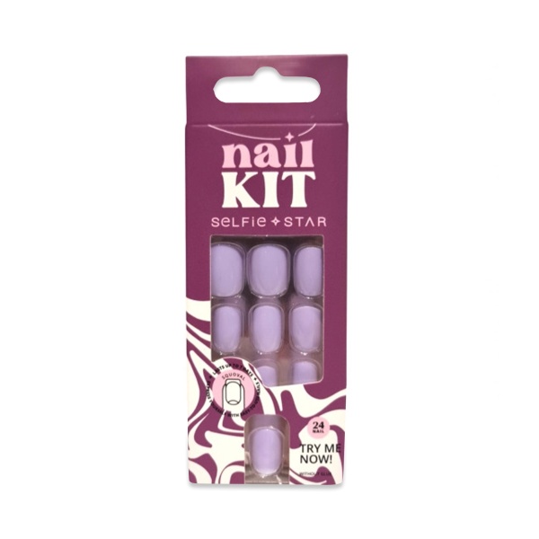 Selfie Star Набор накладных ногтей без клея Nails Kit without Glue, Сиреневый Эльф, 24 шт купить