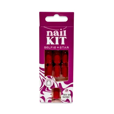 Selfie Star Набор накладных ногтей без клея Nails Kit without Glue, Розовый стиль, 24 шт купить