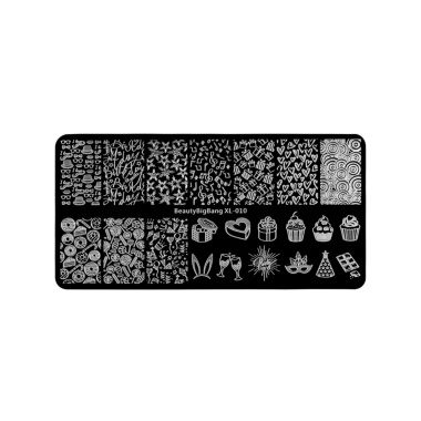 Irisk Professional Трафарет для стемпинга металлический Beauty Big Bang, 6 x 12 см, №116 XL-10^ W купить
