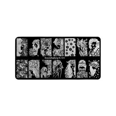 Irisk Professional Трафарет для стемпинга металлический Beauty Big Bang, 6 x 12 см, №121 XL-025 купить