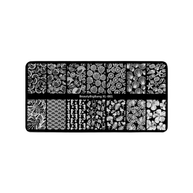 Irisk Professional Трафарет для стемпинга металлический Beauty Big Bang, 6 x 12 см, №138 XL-001^summer купить