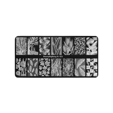 Irisk Professional Трафарет для стемпинга металлический Beauty Big Bang, 6 x 12 см, №142 XL-021 купить