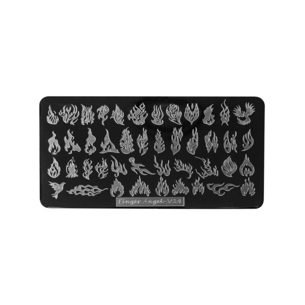 Irisk Professional Трафарет для стемпинга металлический Finger Nail, 6 x 12 см, №191 V29^^ купить