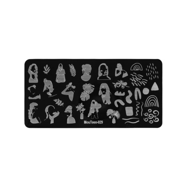 Irisk Professional Трафарет для стемпинга металлический MouTeen, 6 x 12 см, №172 029^^ купить