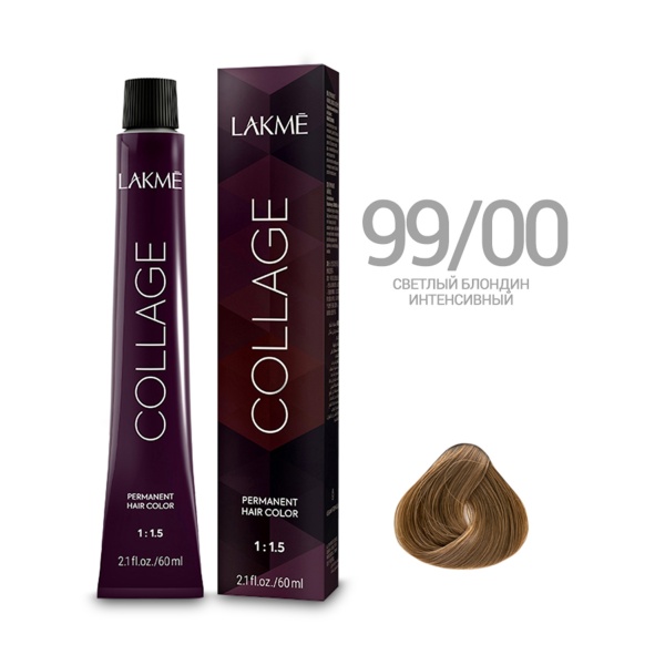 Lakme Крем-краска Collage, 99/00 Светлый блондин интенсивный, 60 мл купить