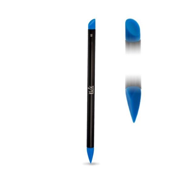 Irisk Professional Кисть силиконовая двухсторонняя Nail Sculptor, №02 скошенный овал/скошенное перо, синяя купить