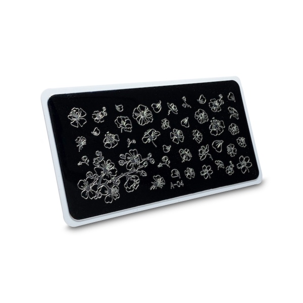 Aeropuffing Пластина для стемпинга Stamping Plate, A-04 цветочки купить