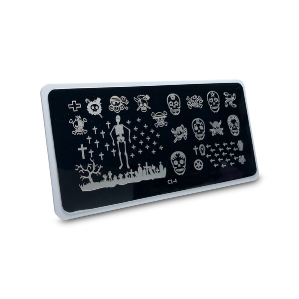 Aeropuffing Пластина для стемпинга Stamping Plate, С1-4 черепа купить