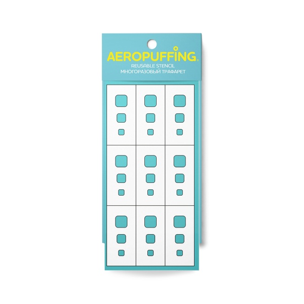 Aeropuffing Многоразовый трафарет, №25 квадраты скругленные купить