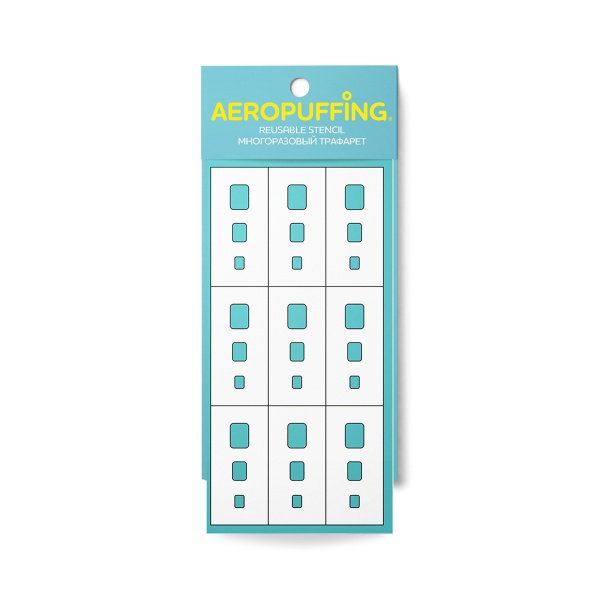 Aeropuffing Многоразовый трафарет, №28 прямоугольник скругленный купить
