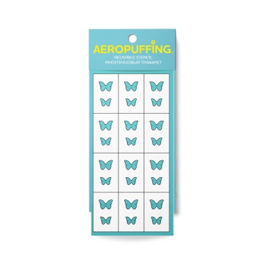 Aeropuffing Многоразовый трафарет, №39 бабочки купить