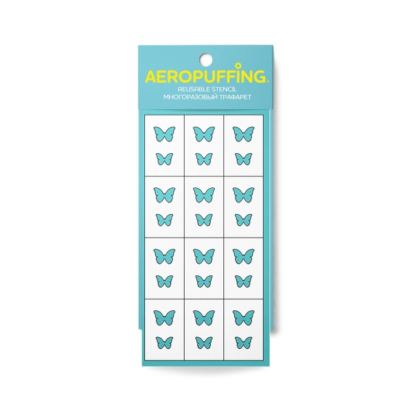 Aeropuffing Многоразовый трафарет, №39 бабочки купить