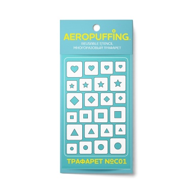 Aeropuffing Многоразовый трафарет, №C01 геометрические фигуры купить