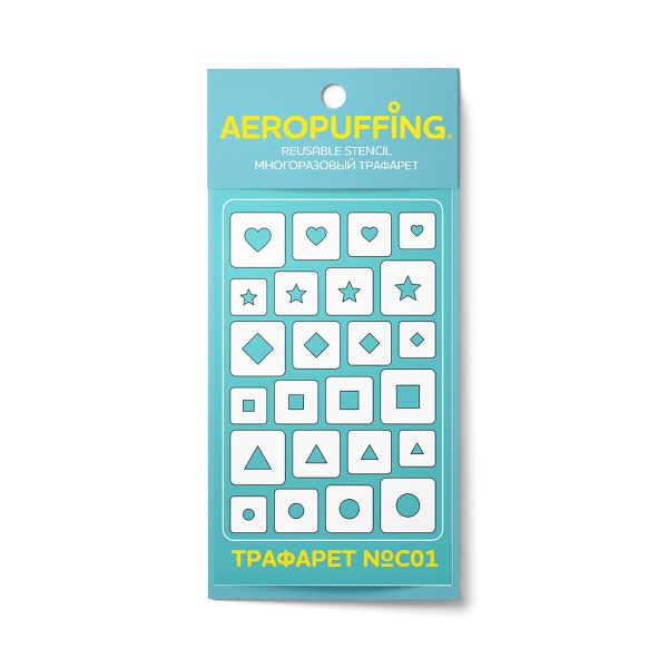 Aeropuffing Многоразовый трафарет, №C01 геометрические фигуры купить