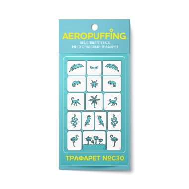 Aeropuffing Многоразовый трафарет, №С30 джунгли купить