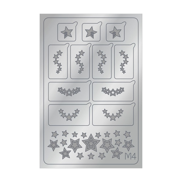 Aeropuffing Металлизированные наклейки Metallic Stickers, №M04 Silver купить