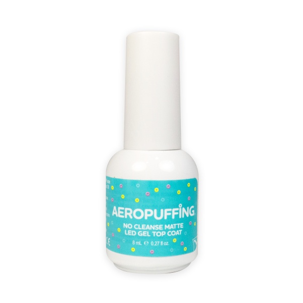 Aeropuffing Матовое верхнее покрытие без липкого слоя No Cleanse Matte LED Gel Top Coat, 8 мл купить