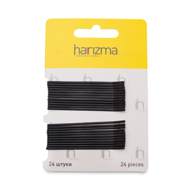 Harizma Невидимки прямые, 60 мм, черные, 24 шт купить