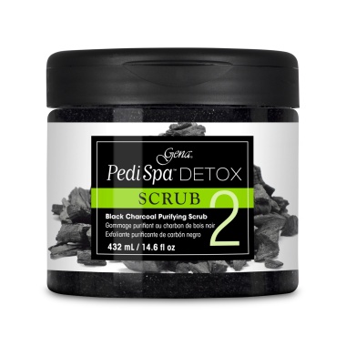 Gena Детокс-скраб для педикюра с древесным углём Pedi Spa Detox Charcoal Scrub, 432 мл купить