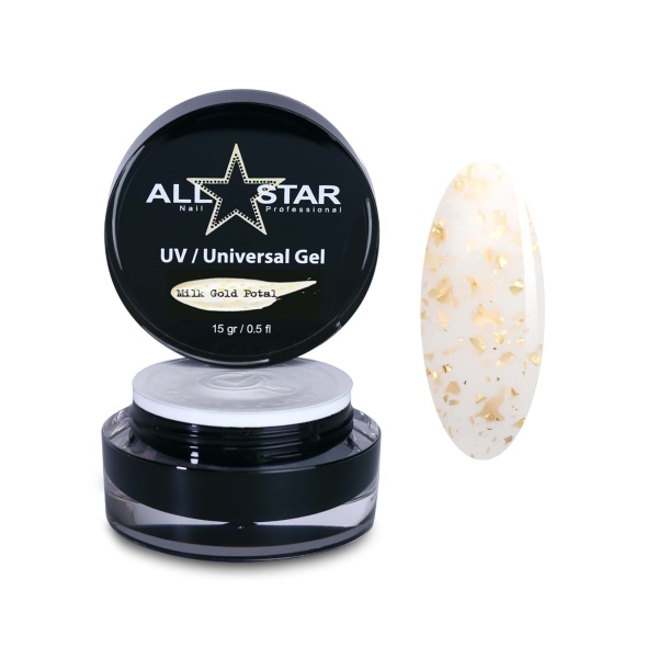 All Star Гель скульптурный UV-Universal Gel Potal, Milk Gold, 15 гр купить