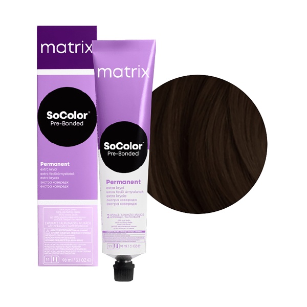 Маtrix Крем-краска для волос SоCоlоr Рrе-Воndеd, 504NJ, шатен натуральный нефритовый, 90 мл купить