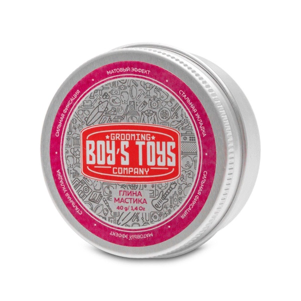 Boy's Toys Глина для укладки волос высокой фиксации с низким уровнем блеска Мастика, 40 мл купить