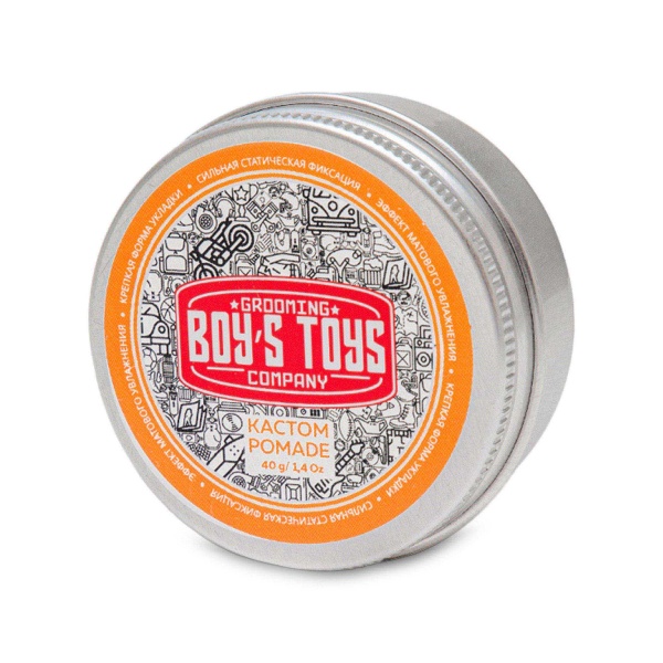Boy's Toys Помада для укладки волос сильной фиксации и средним уровнем блеска Кастом Pomade, 40 мл купить