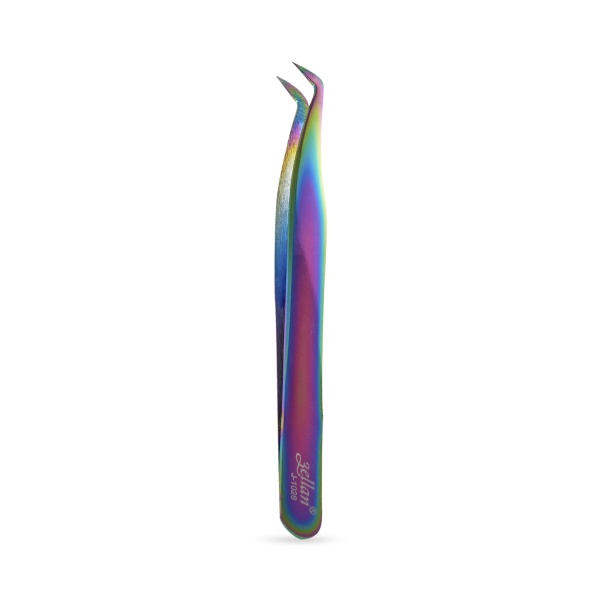 Jacks Beauty Пинцет для наращивания ресниц, изгиб сапожок маленький, мультицвет, 12 см купить