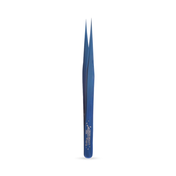 Jacks Beauty Пинцет для наращивания ресниц, прямой, синие, 12 см купить