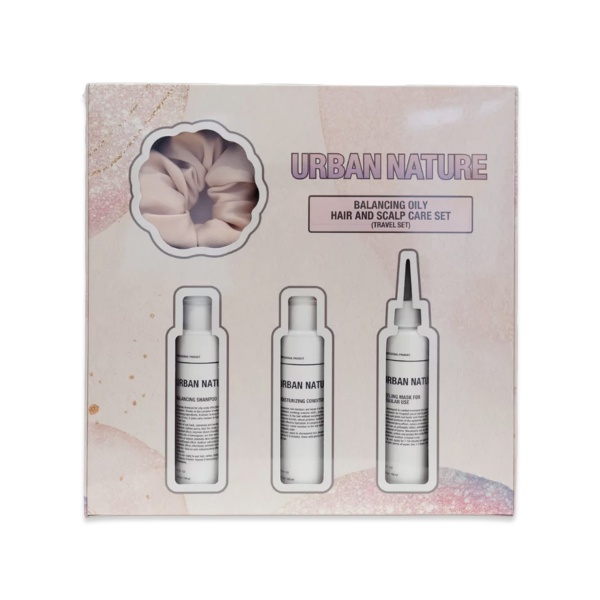 Urban Nature Набор для ухода за волосами и жирной кожей головы Balancing Oily Hair and Scalp Care Set Travel Set купить