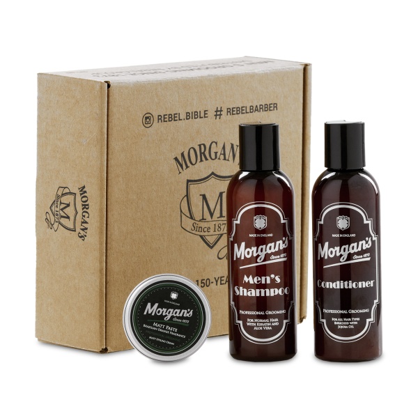 Morgan's Набор для волос: шампунь 100 мл + кондиционер 100 мл + матовая паста 30 мл купить