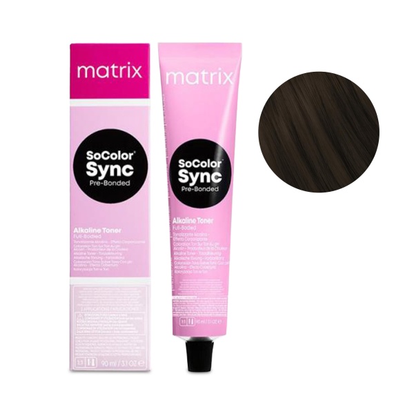 Маtrix Крем-краска для волос SоCоlоr Sync Рrе-Воndеd, 3N тёмный шатен, 90 мл купить