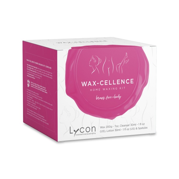 Lycon Набор для домашней эпиляции Wax-Cellence Home Waxing Kit: горячий воск в кружке 200 гр + лосьон для очищения кожи 50 мл + крем для кожи 50 мл + шпатели купить