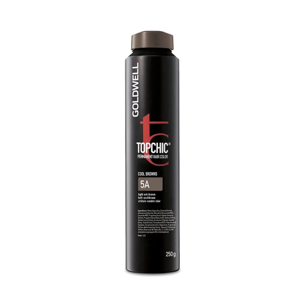 Goldwell Стойкая краска для волос Topchic, 5A светло-пепельно-коричневый, баллон, 250 мл купить