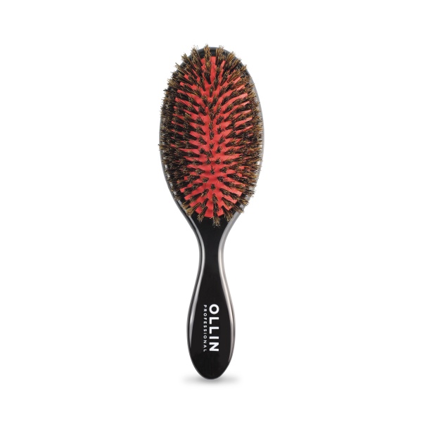 Ollin Professional Щётка массажная Elegant, 11 рядов, натуральная щетина, средняя купить
