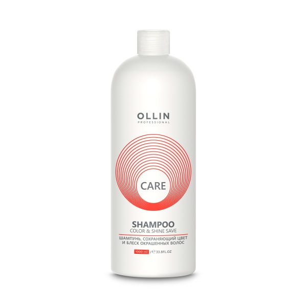 Ollin Professional Шампунь, сохраняющий цвет и блеск окрашенных волос Care Color&Shine Save Shampoo, 1000 мл купить