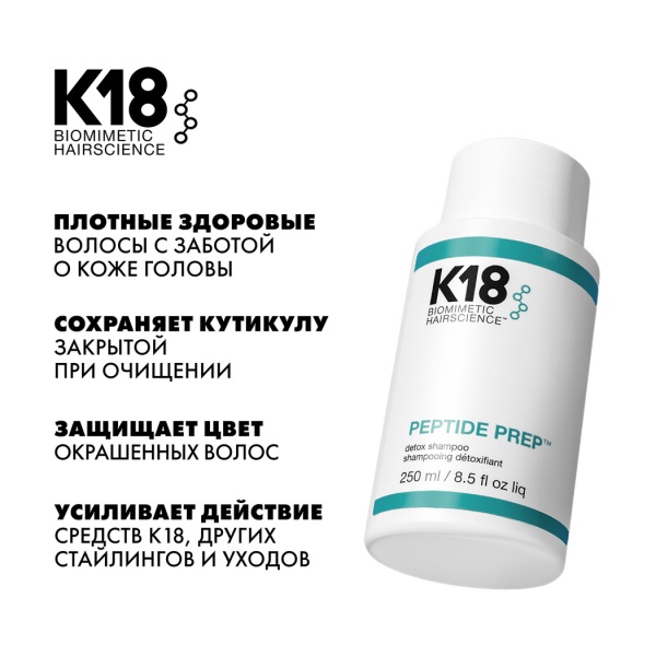 K18 Шампунь Детокс Detox Shampoo Peptide Prep™, 250 мл купить