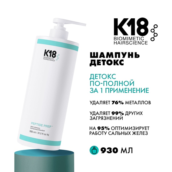 K18 Шампунь Детокс Detox Shampoo Peptide Prep™, 930 мл купить