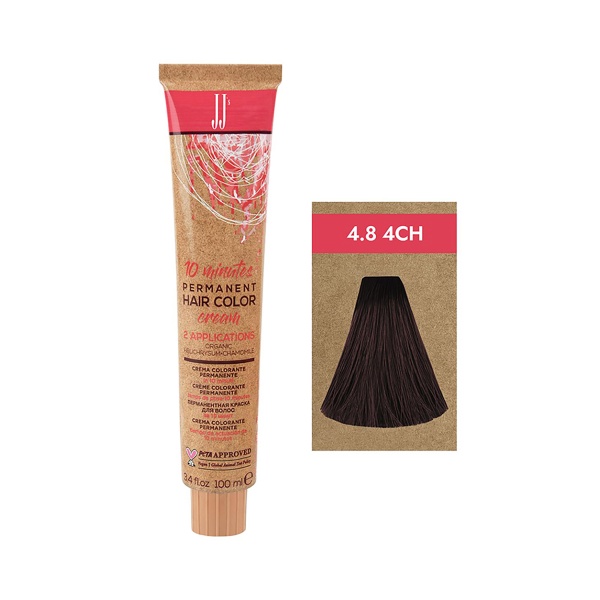 JJ Аммиачная крем краска для волос 10 Minutes Permanent Color, шоколадно-каштановый 4.8 4CH, 100 мл купить