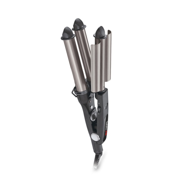 BaByliss Pro Плойка для волос тройная Triple Barrel Waver 125 Вт, 22 мм/19 мм/22 мм, титан-турмалин купить