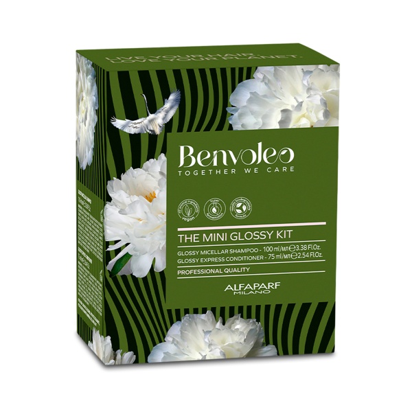 Benvoleo Набор миниатюр для блеска волос Glossy: Мицеллярный шампунь и экспресс-кондиционер, 100 мл, 75 мл купить
