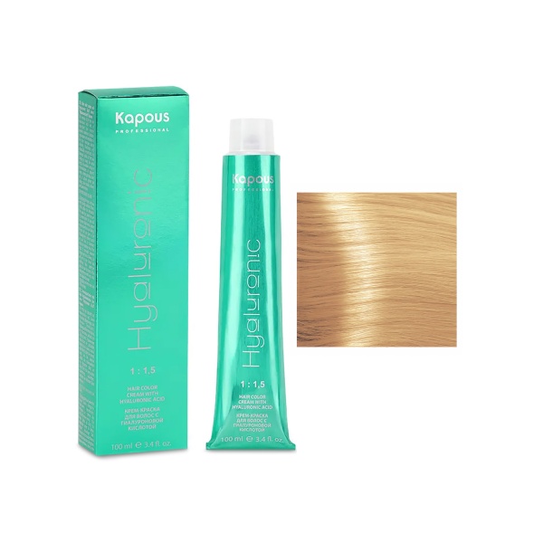 Kapous Крем-краска для волос Hyaluronic Acid, 10.34 платиновый блондин золотистый медный, 100 мл купить