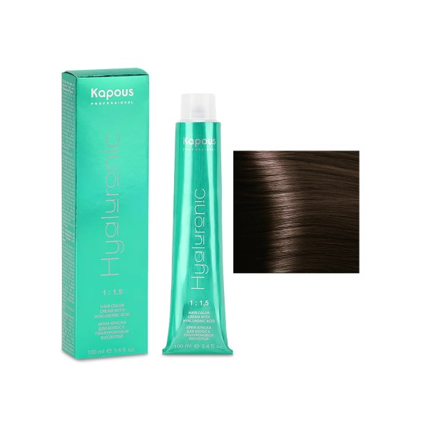Kapous Крем-краска для волос Hyaluronic Acid, 4.3 коричневый золотистый, 100 мл купить