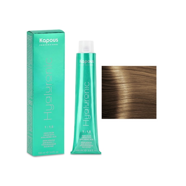Kapous Крем-краска для волос Hyaluronic Acid, 7.3 блондин золотистый, 100 мл купить