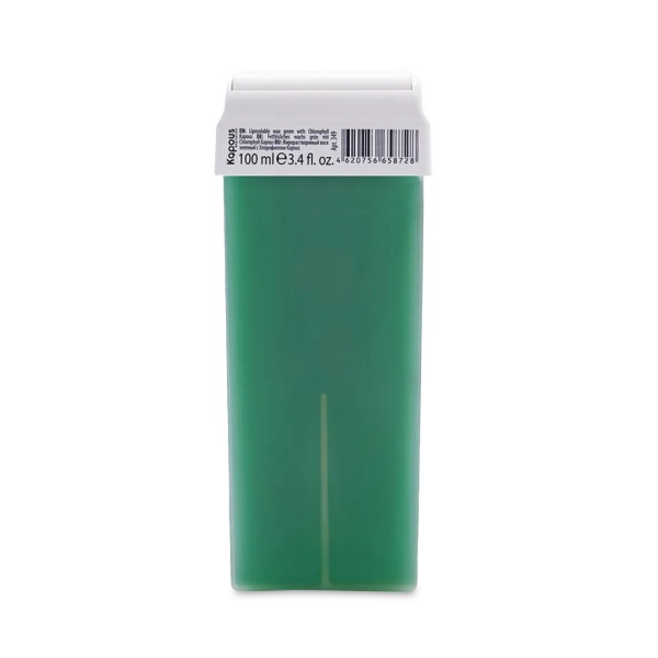 Kapous Жирорастворимый воск Depilation, зеленый с хлорофиллом, с широким роликом, 100 мл купить