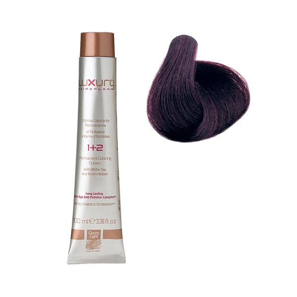 Luxury Hair Pro Краска для волос Hair Color, 5.22 интенсивный светло-коричневый ирис Intense Irisé Light Brown, 100 мл купить