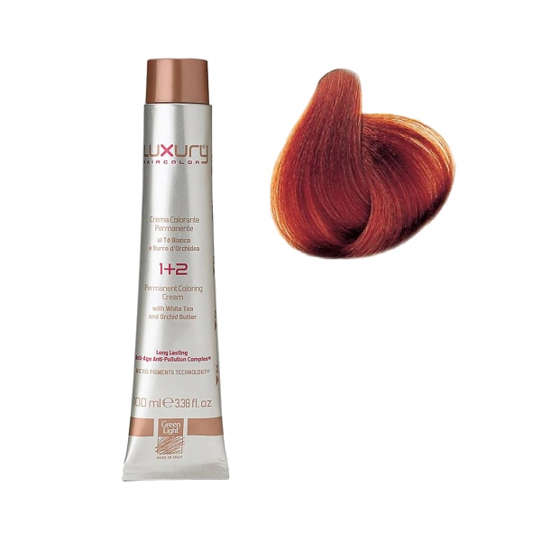 Luxury Hair Pro Краска для волос Hair Color, 7.46 медный красный блондин Copper Red Blond, 100 мл купить